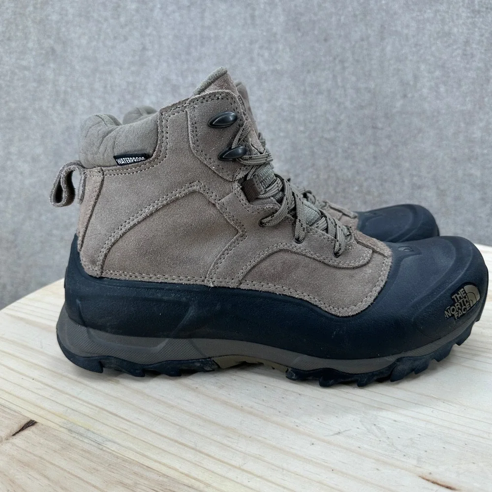 The North Face Snowfuse Winter Boots Mens 9.5 Brown Waterproof Suede